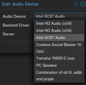 Audio device menu