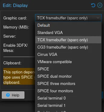Graphics card selection